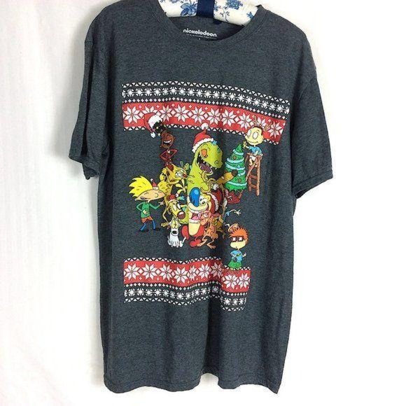 4/$25 Nickelodeon 90s Cast T Shirt Retro Graphic Cartoon Ugly Christmas Men L - Picture 4 of 8